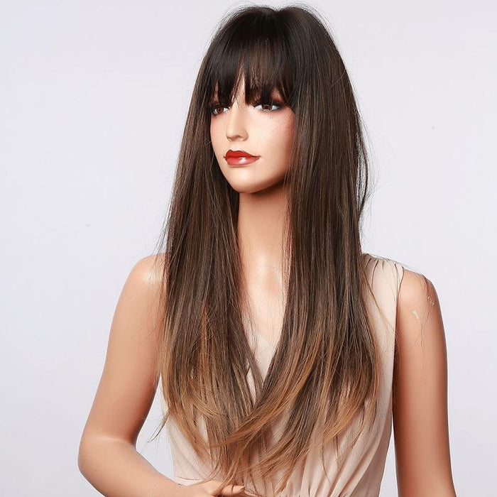 Long Straight Gradient Wig Bangs Colour Lc288 1