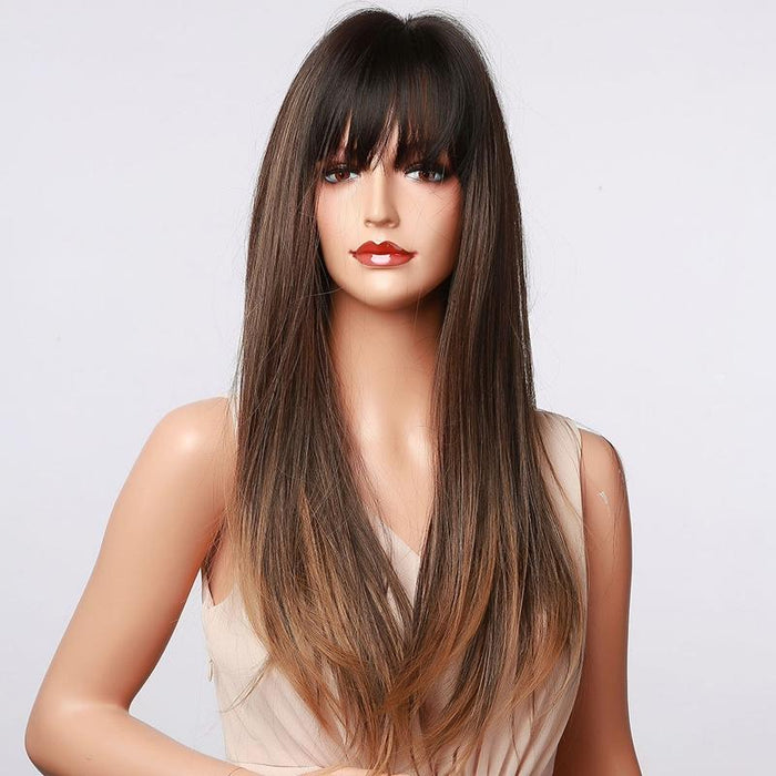 Long Straight Gradient Wig Bangs Colour Lc288 1