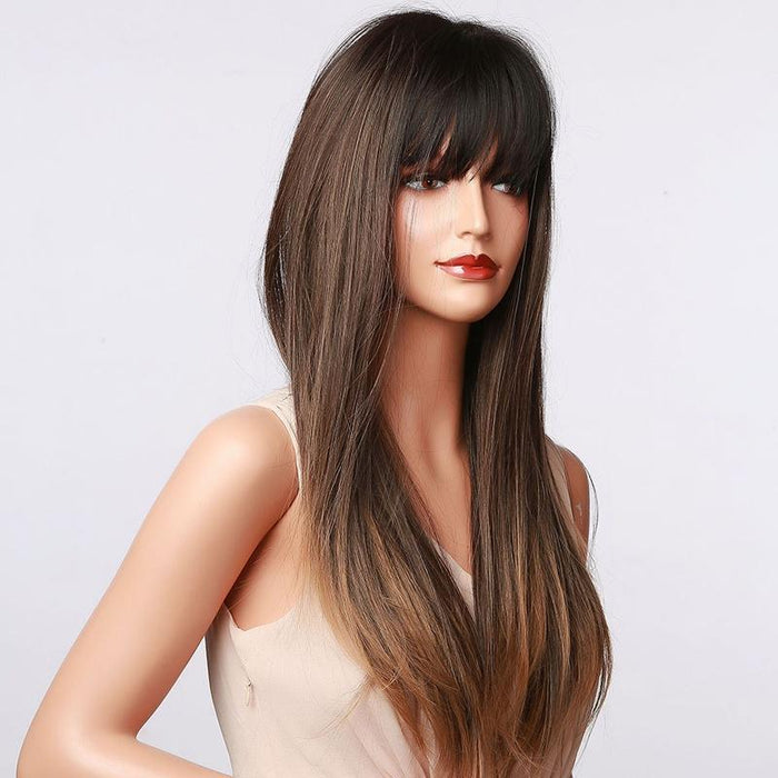 Long Straight Gradient Wig Bangs Colour Lc288 1