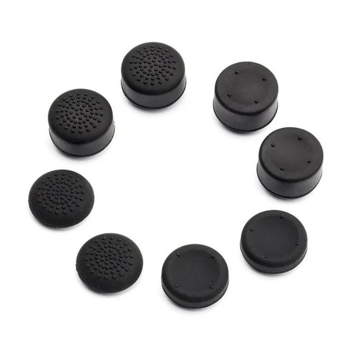 8Pcs /Set For Ps5 / Ps4 Silicone Joystick Cap Booster Cap Gamepad Rocker Protective Case Black