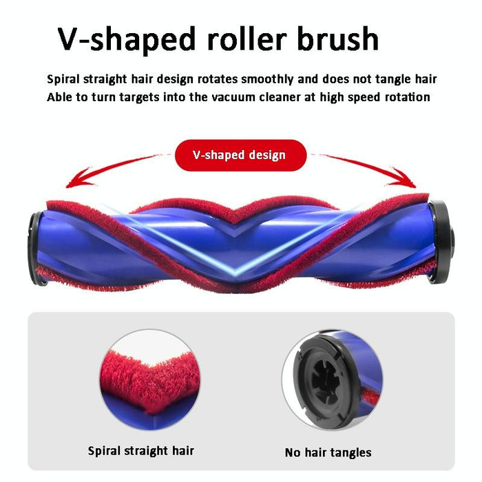 V-shaped Anti-tangle Floor Brush for Vacuum Cleaners