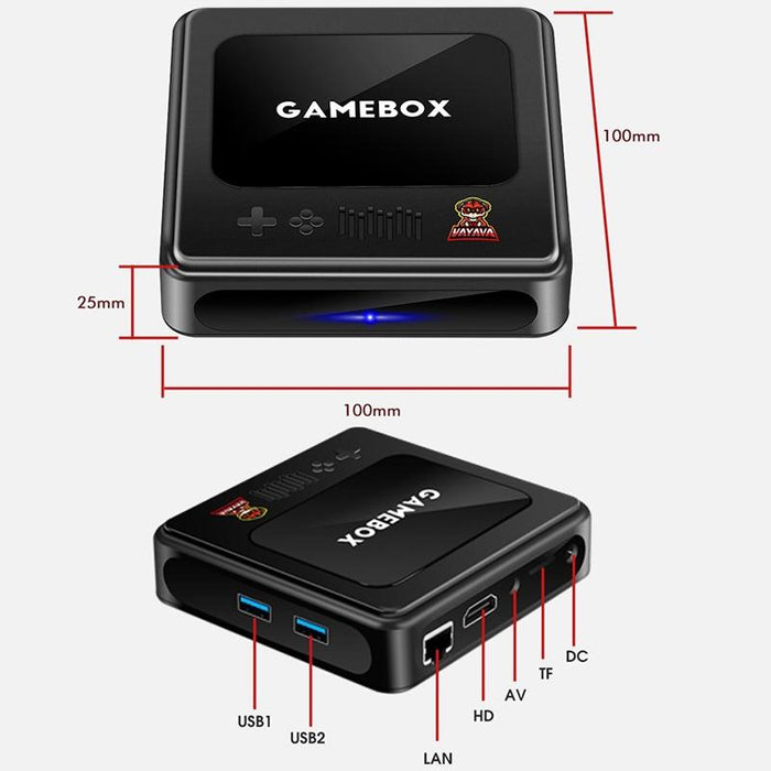 G10 Gamebox Tv Box Dual System Wireless Android 3D Home 4K Hd Game Console Support Ps1 / Psp - 128G 40 000 & Games Black