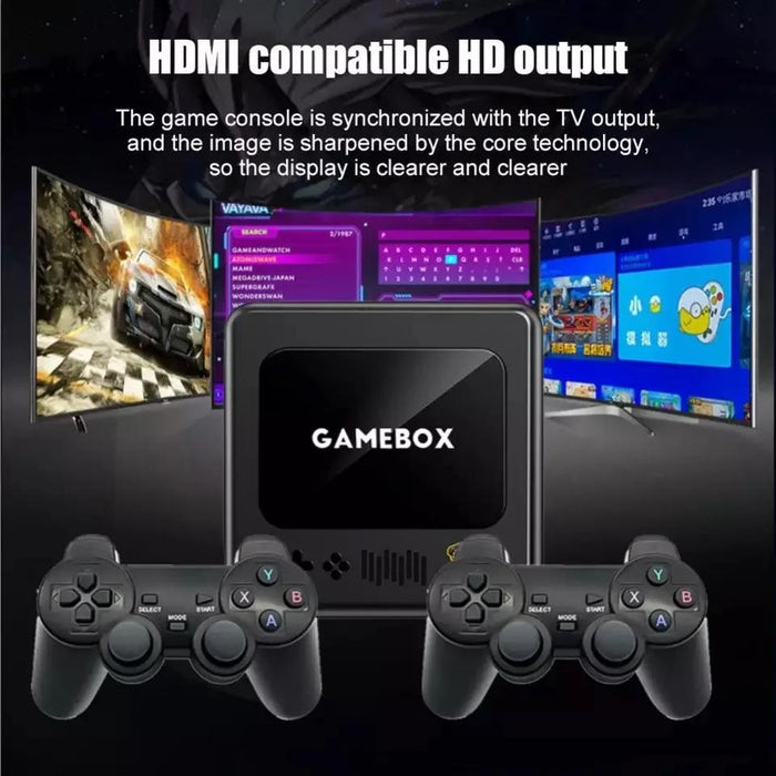 G10 Gamebox Tv Box Dual System Wireless Android 3D Home 4K Hd Game Console Support Ps1 / Psp - 128G 40 000 & Games Black