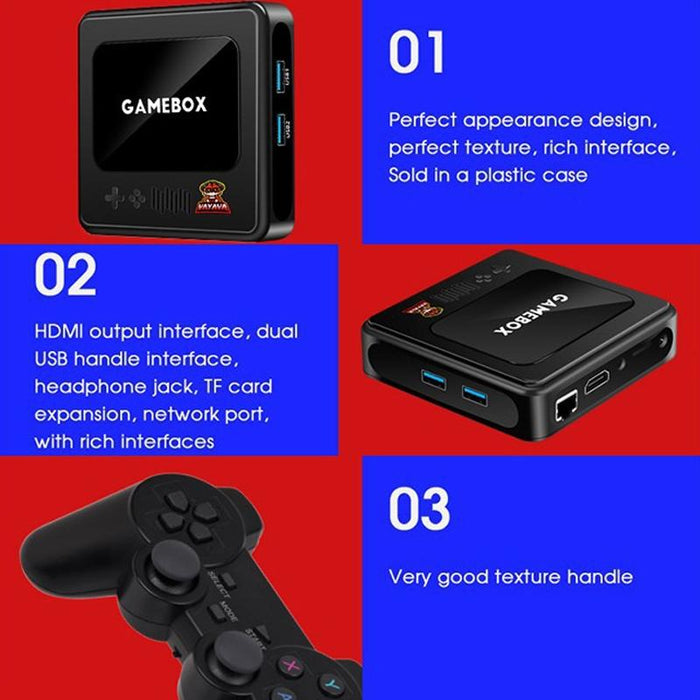 G10 Gamebox Tv Box Dual System Wireless Android 3D Home 4K Hd Game Console Support Ps1 / Psp - 128G 40 000 & Games Black