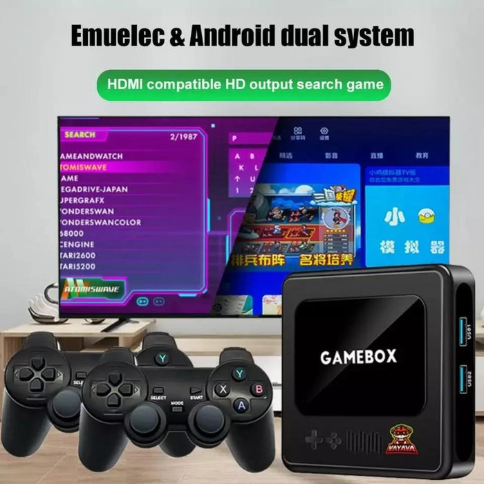 G10 Gamebox Tv Box Dual System Wireless Android 3D Home 4K Hd Game Console Support Ps1 / Psp - 128G 40 000 & Games Black