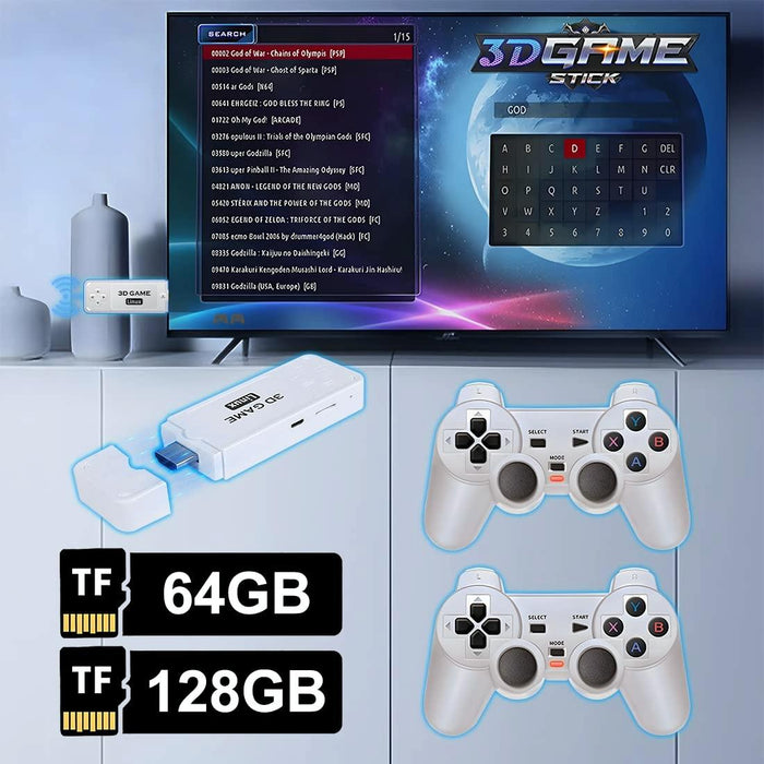 Y6 Handheld Game Console 2.4G Hd 4K Wireless Portable Linux Video Game Stick - 128G 10000 & Games