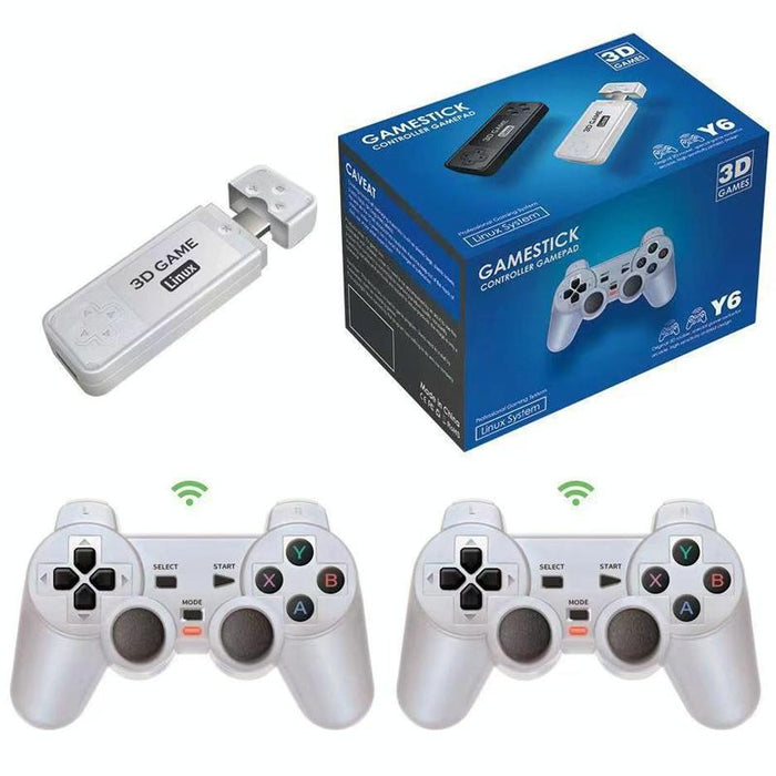 Y6 Handheld Game Console 2.4G Hd 4K Wireless Portable Linux Video Game Stick - 128G 10000 & Games