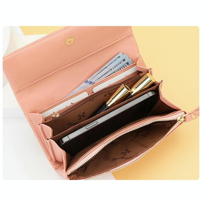 Ladies Long Large Capacity Wallet Magnetic Buckle Clutch