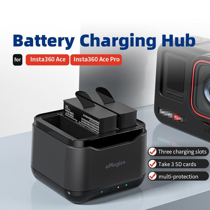 Magisn 3 Slot Battery Charger Charging Hub