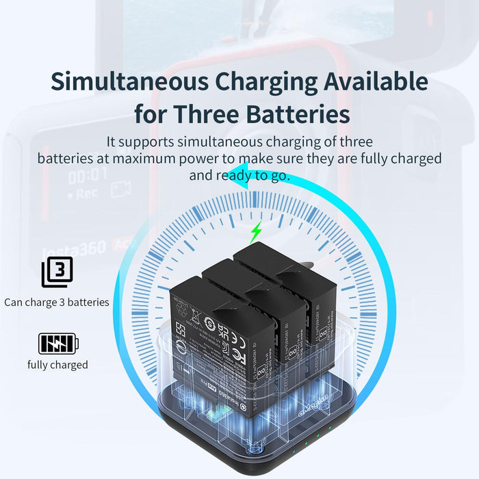 Magisn 3 Slot Battery Charger Charging Hub