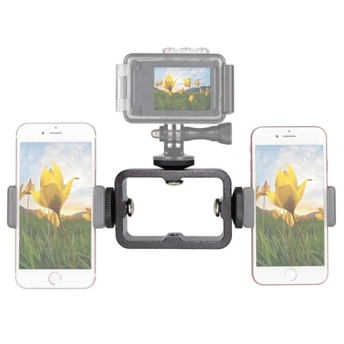 Multi-Device Tripod Mount Adapter Live Broadcast Bracket Mobile Phone Clip Holder Triple Head Circle