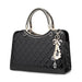 Leather Diamond Pattern Ladies Handbag With Hanging