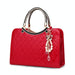 Leather Diamond Pattern Ladies Handbag With Hanging