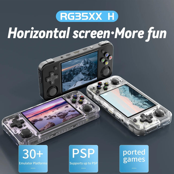 Rg35Xx H Handheld Game Console 3.5 Inch Ips Screen Linux System 64Gb & 128Gb Black