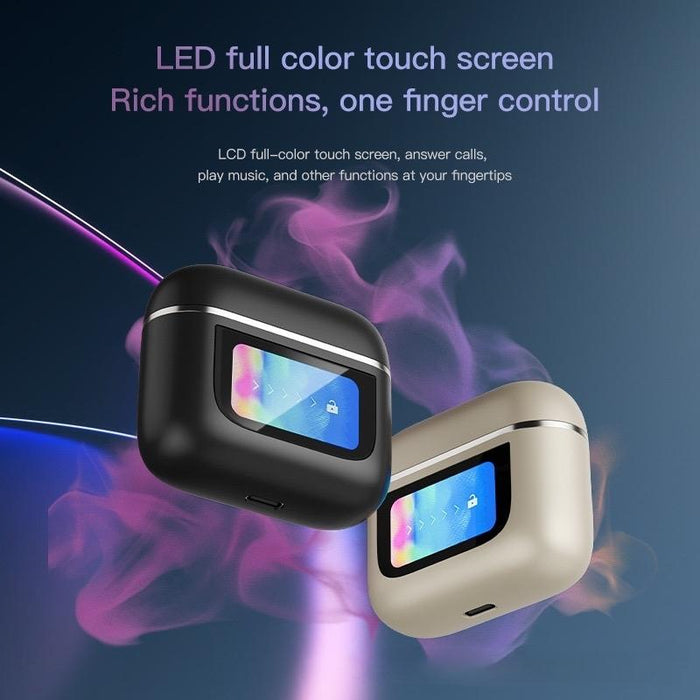 Colour Screen Touch Anc Active Noise Reduction Lcd Wireless Bluetooth Earphones