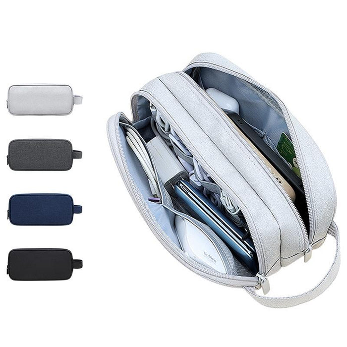 Sm09 Double-Layer Large Capacity Digital Accessories Storage Bag Colour - Black