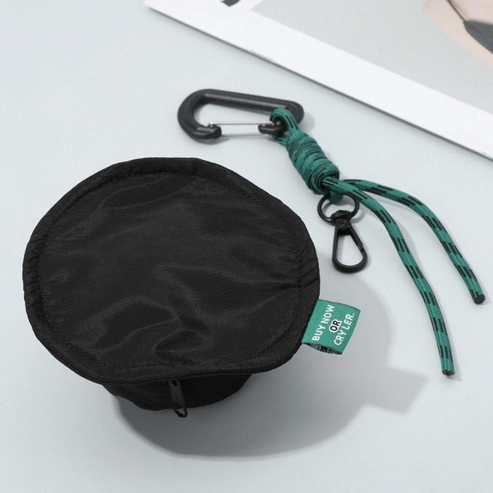 Black Mini Hat Bag With Key Pouch & Hanger