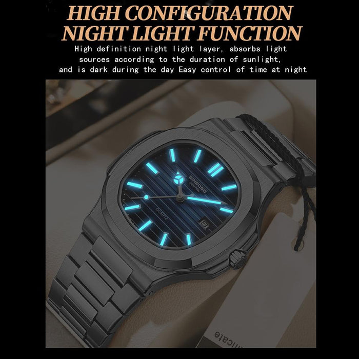 B1885 30M Waterproof Retro Luminous Square Men Quartz Watch