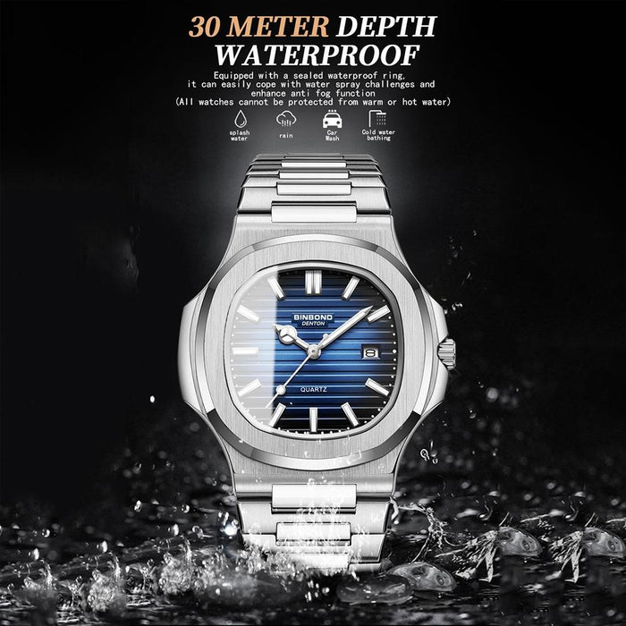 B1885 30M Waterproof Retro Luminous Square Men Quartz Watch