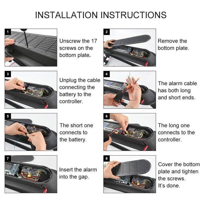 Electric Scooter 36-55v Anti-theft Alarm Detector & 2