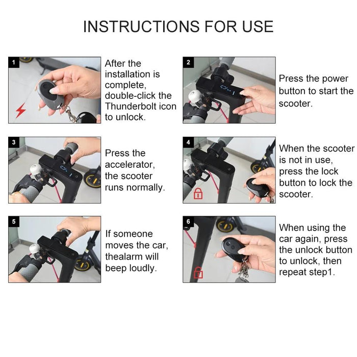 Electric Scooter 36-55v Anti-theft Alarm Detector & 2