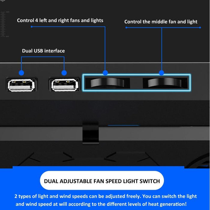 Adjustable Laptop Cooling Stand With Usb Ports