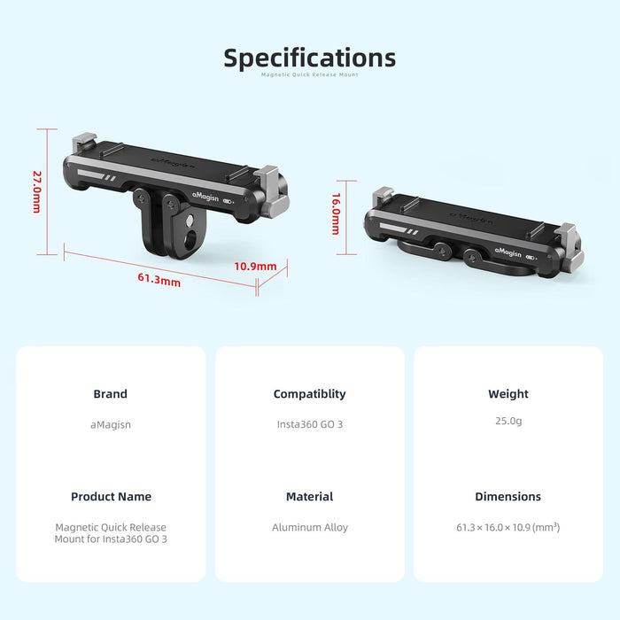 Insta360 Go 3 Amagisn Magnetic Fast Disassembly Bottom Seat