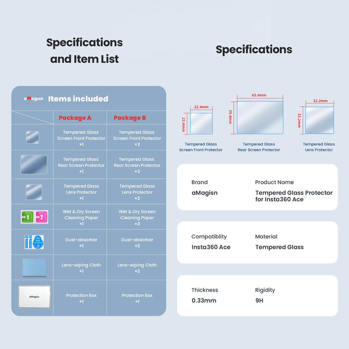 Insta360 Ace Amagisn Tempered Film Protective Stickers