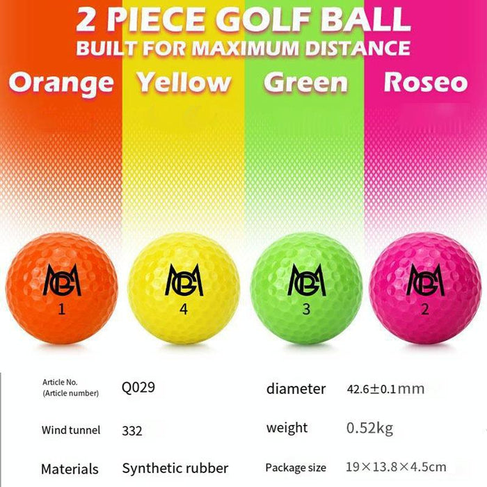 12-Pack Double Layer Golf Practice Balls - Colourful Competition Set