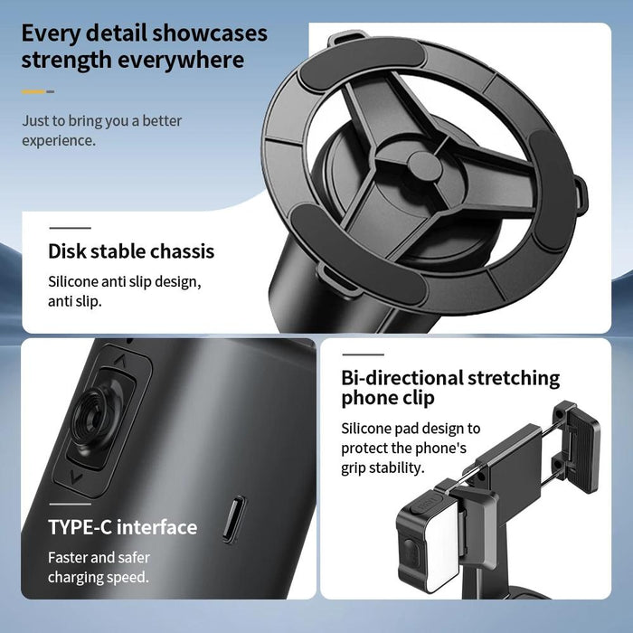 Auto Tracking Gimbal Stabilizer with Fill Light and Selfie