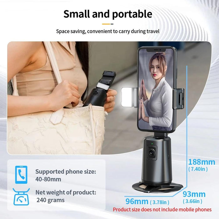 Auto Tracking Gimbal Stabilizer with Fill Light and Selfie