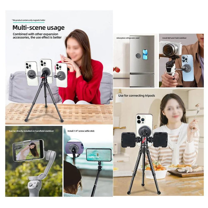 Magnetic Phone Holder With 1/4 Inch Hole For Tripod