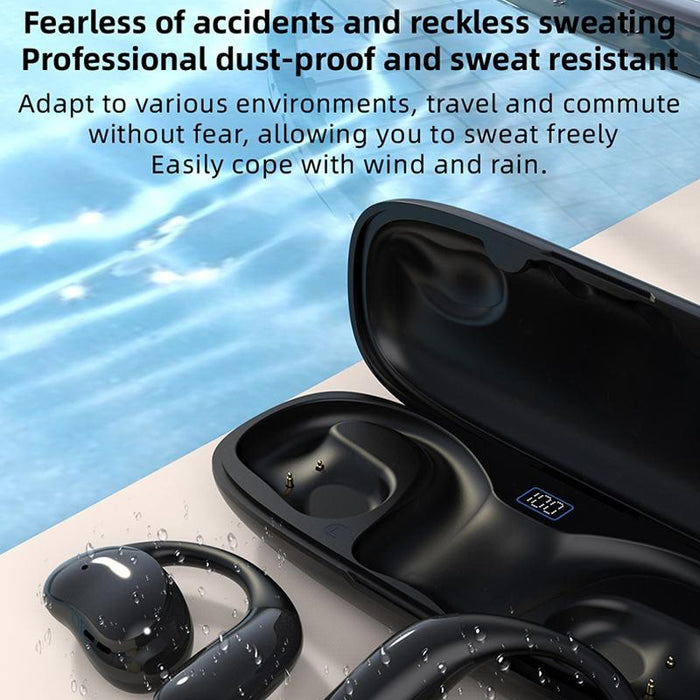 Ows Hanging Ear Bluetooth Earphones With Digital Display Charging Compartment