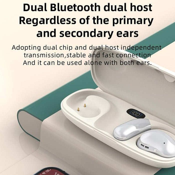 Ows Hanging Ear Bluetooth Earphones With Digital Display Charging Compartment