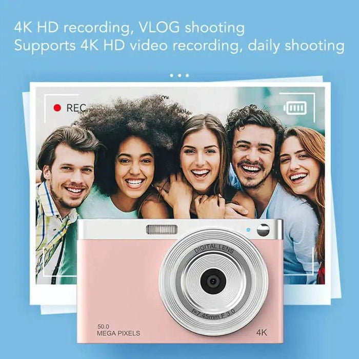 50 Mp Hd Camera 4K Video Retro Vlog Self-Shooting Camera