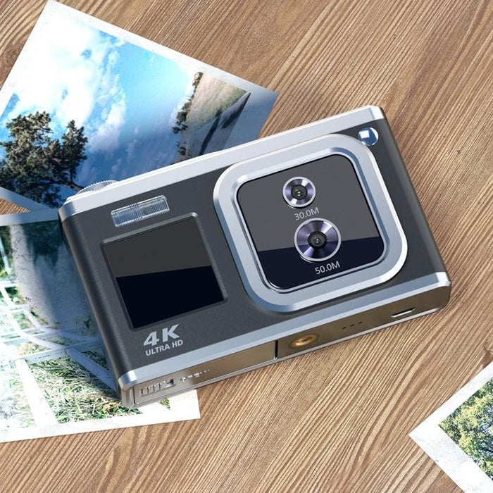 4K Hd Optical Dual Lens Digital Camera 50Mp Dual Screen Selfie Camera No Memory