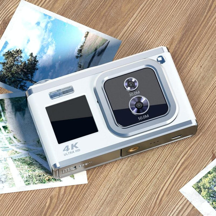 4K Hd Optical Dual Lens Digital Camera 50Mp Dual Screen Selfie Camera No Memory