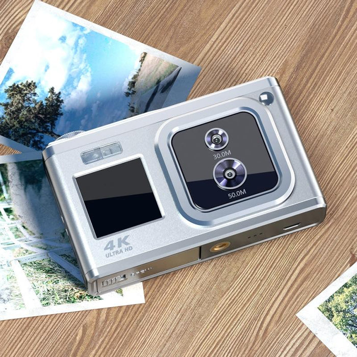 4K Hd Optical Dual Lens Digital Camera 50Mp Dual Screen Selfie Camera No Memory