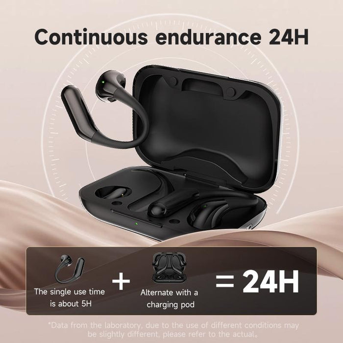 Half In-Ear Bluetooth Earphones Wireless Sports On-Ear Earphone Black