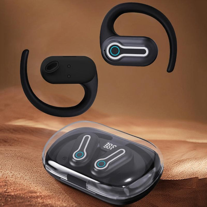 Ows Hanging Ear Stereo Bluetooth Earphones With Digital Charging Compartment