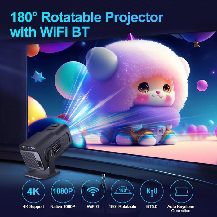 Hy320 1080P 390 Ansi Lumens 4K Android 11 Projector With Wifi 6 Bluetooth 5.0 Supports Miracast / Airplay / Dlna