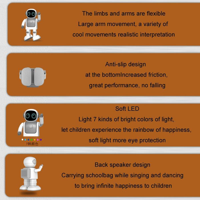 App Intelligent Programming Astronaut Bluetooth Audio Dancing Robot Silver Gray