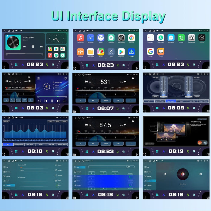11.8 Inch Android Carplay Player - 4 + 64G - Dual Knob - Reversing Image