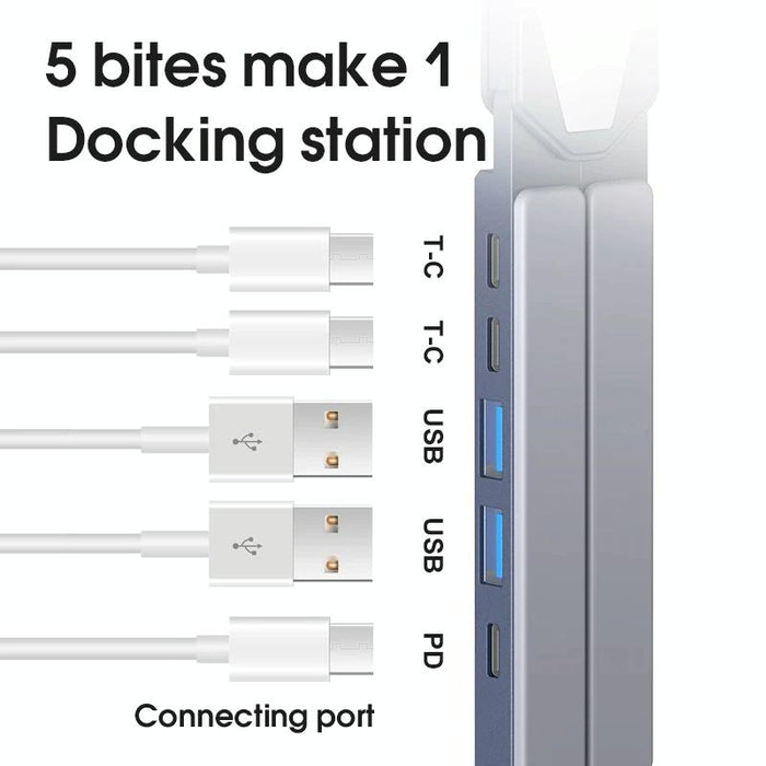 5-in-1 Laptop Docking Station Stand Increased Folding Heat