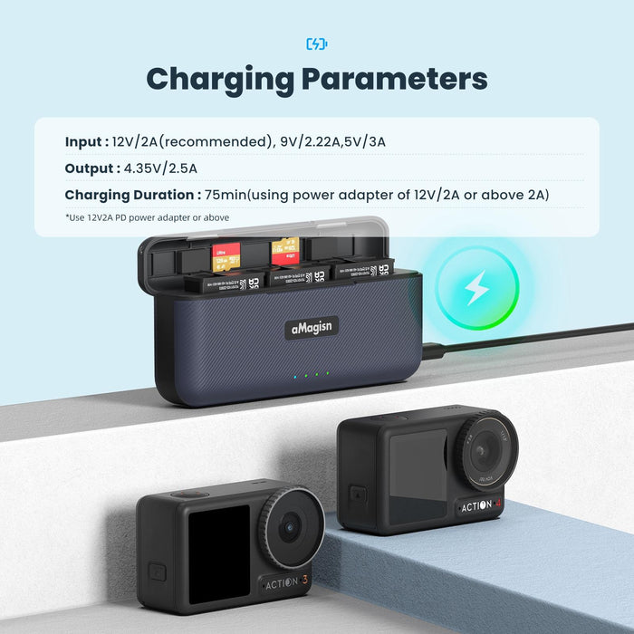 Magisn Fast Charge Charging Box Charger For Sports Camera