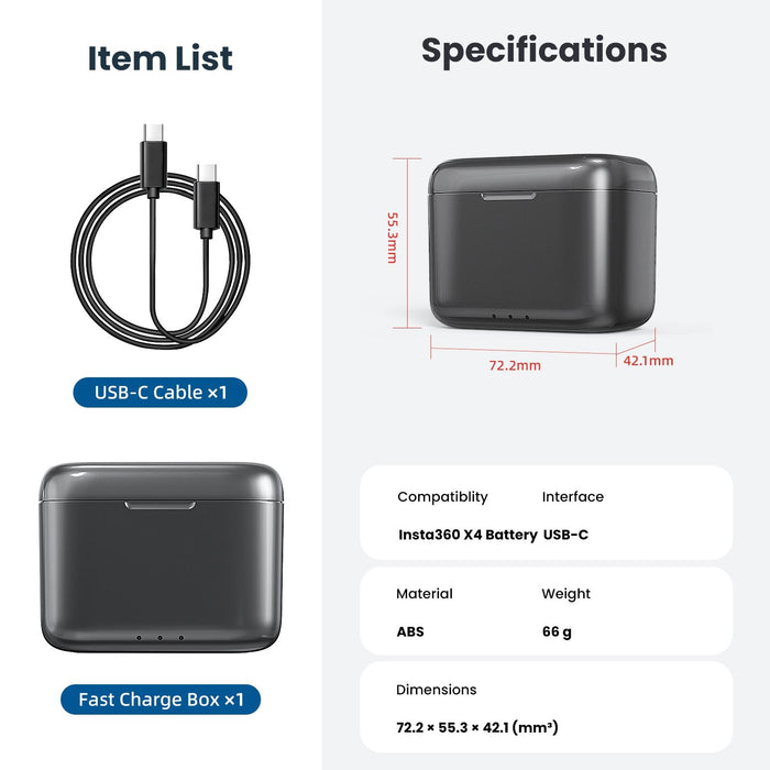 Amagisn Battery Fast Charge Charging Box For Sports Camera