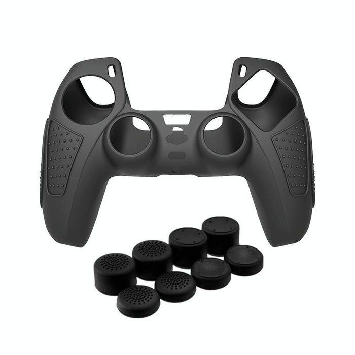 For Ps5 Gamepad Silicone Protective Case Anti-Skid Soft Silicone Cover - Black