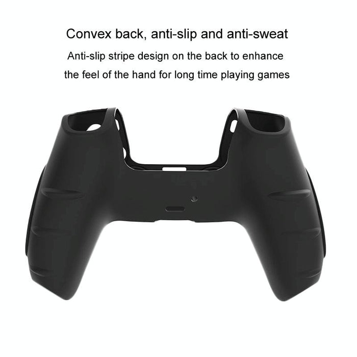 For Ps5 Gamepad Silicone Protective Case Anti-Skid Soft Silicone Cover - Black