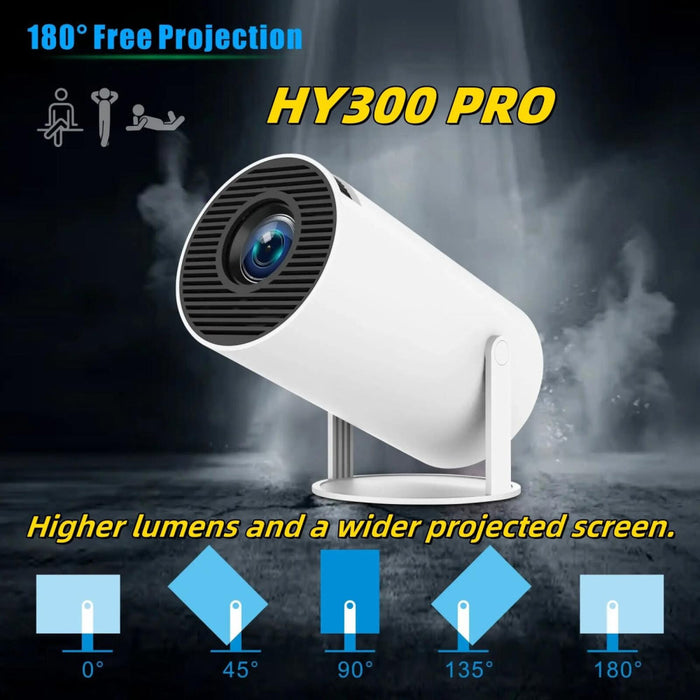 Hy300 Pro Smart Projector Android 11.0 System 120 Lumen Portable Projector