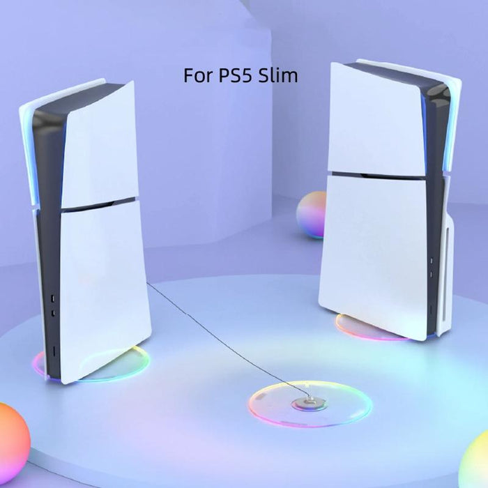 For Ps5 Slim Hbp-575 Simple Storage Base Light Version Rgb Colourful Vertical Storage Bracket Transparent